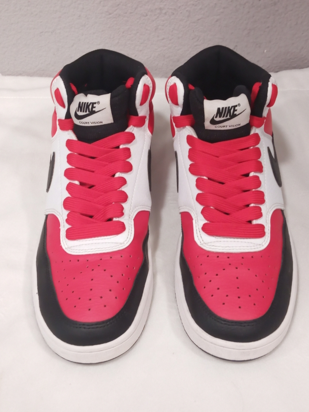 Nike Court Vision University Red, White and Black High-Top Sneakers